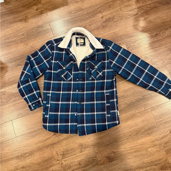 Wind River Other - Wind River Blue Plaid Sherpa-Lined Jacket